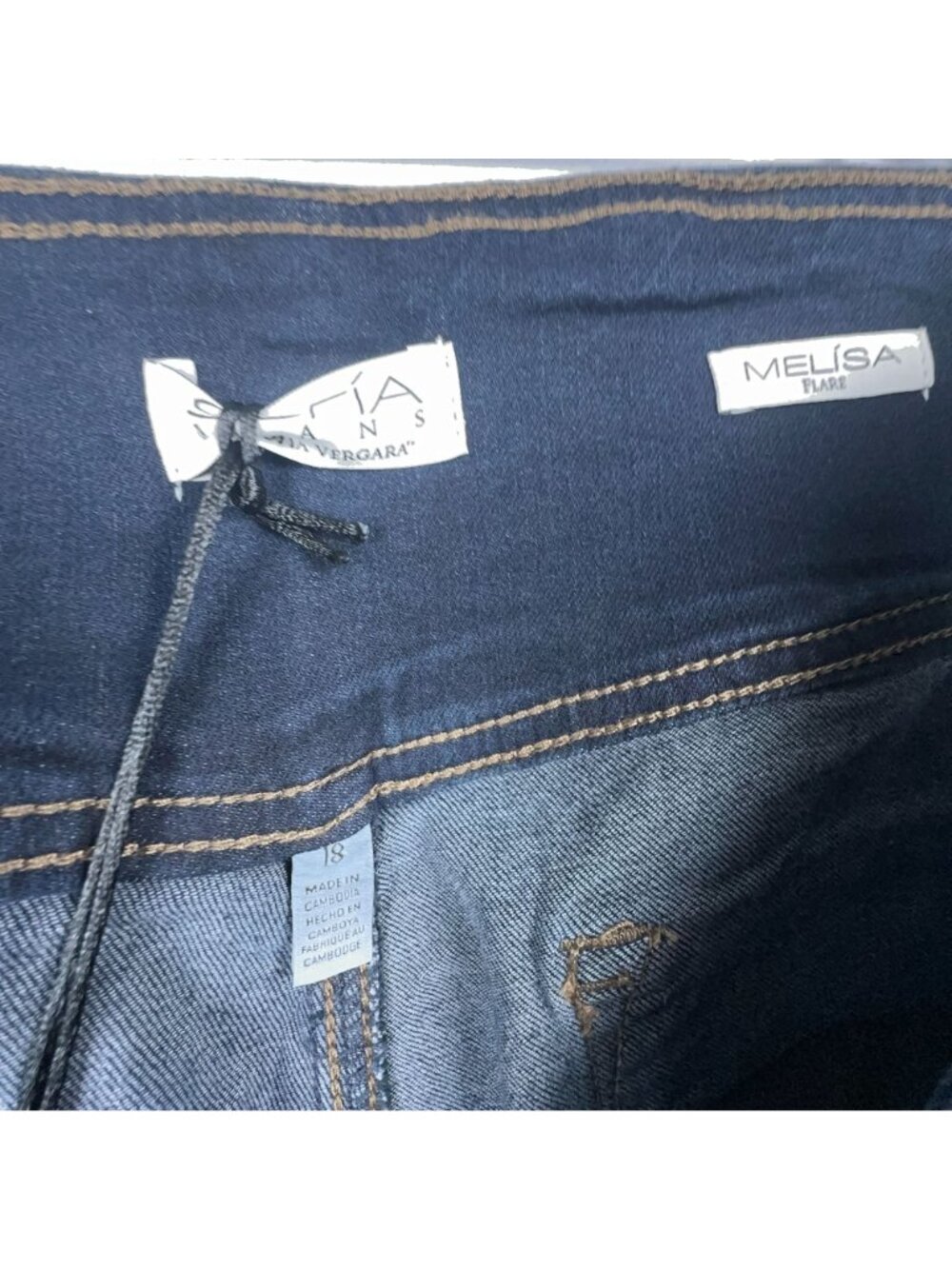 Sofia Jeans By Sofia Vergara Melisa Super High-Rise Flare Jeans Size 18 Pull On - Picture 5 of 12